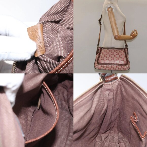 CELINE Macadam Canvas Shoulder Bag Red Auth 114905 - Picture 14 of 15
